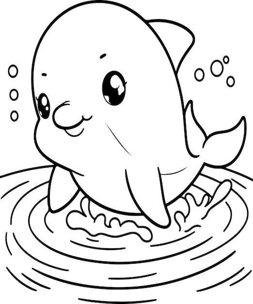 Página para colorear de delfines para niños generada por ai