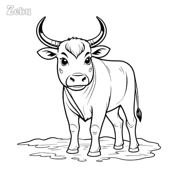 Página para colorear dibujada a mano por un caballo y diseño vectorial de contorno