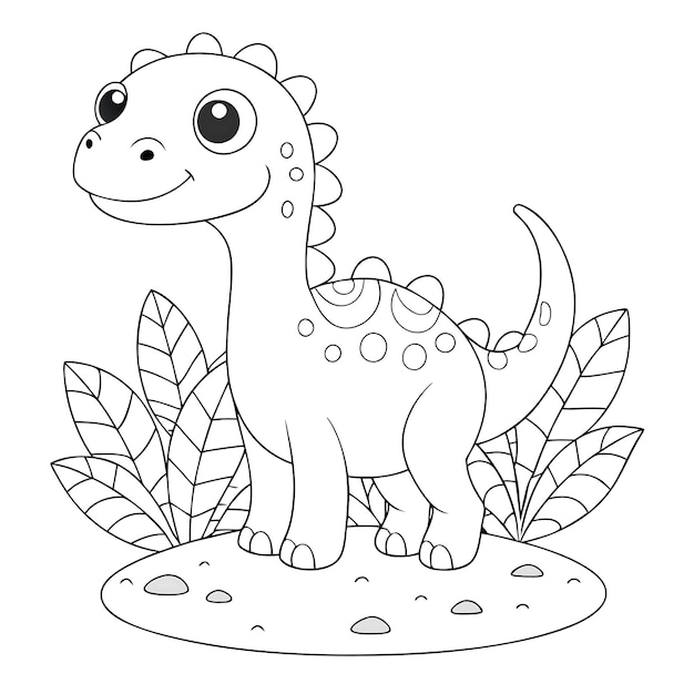 Página para colorear de dinosaurios para niños y actividades artesanales