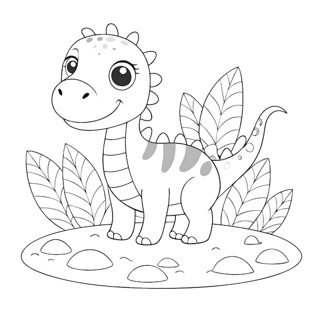 Página para colorear de dinosaurios para niños y actividades artesanales