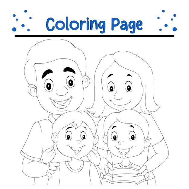 Página de colorear familia feliz