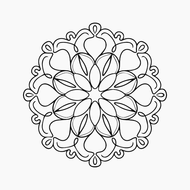 página de colorear flor de mandala fondo blanco mandala