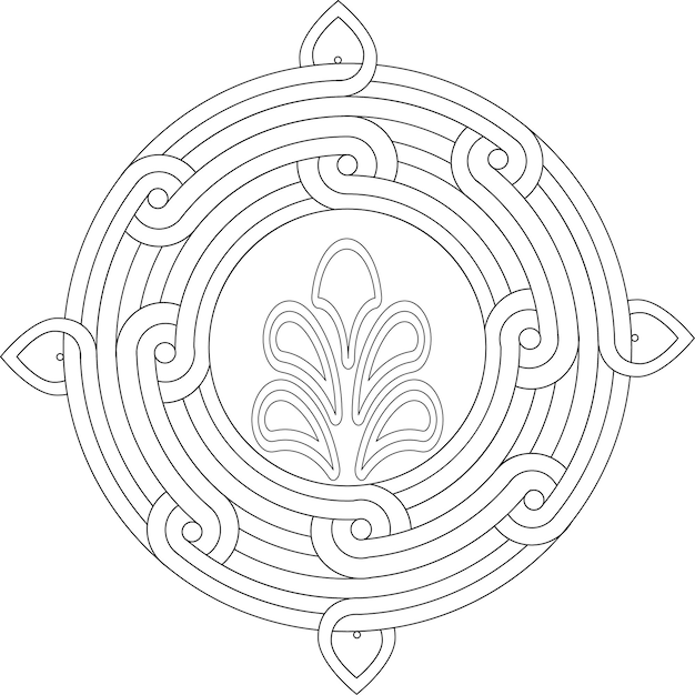 Página para colorear de la flor del mandala