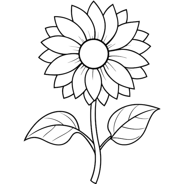 Página para colorear de flores de girasol para niños