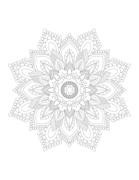 Página para colorear de flores. mándala Mándala de flores. Página Para Colorear