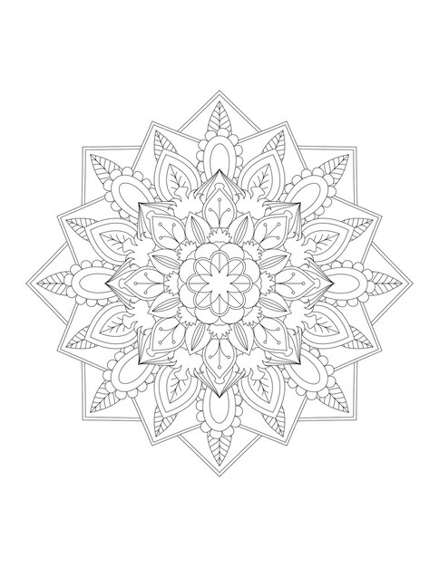 Página para colorear de flores. mándala Mándala de flores. Página Para Colorear