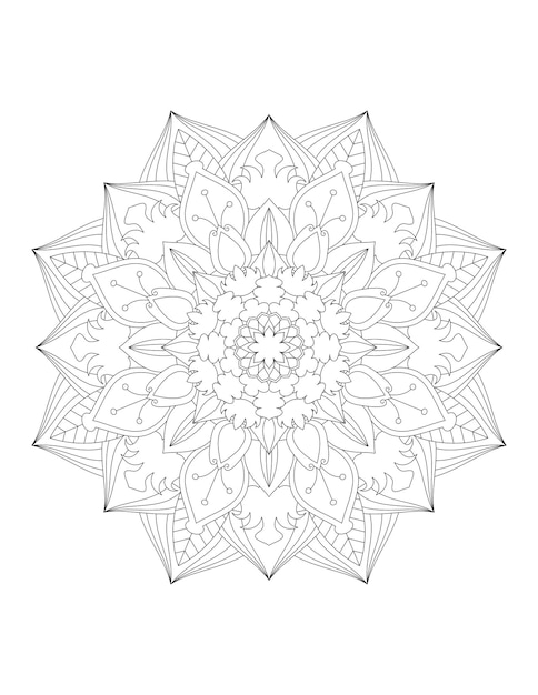 Página para colorear de flores. mándala Mándala de flores. Página Para Colorear