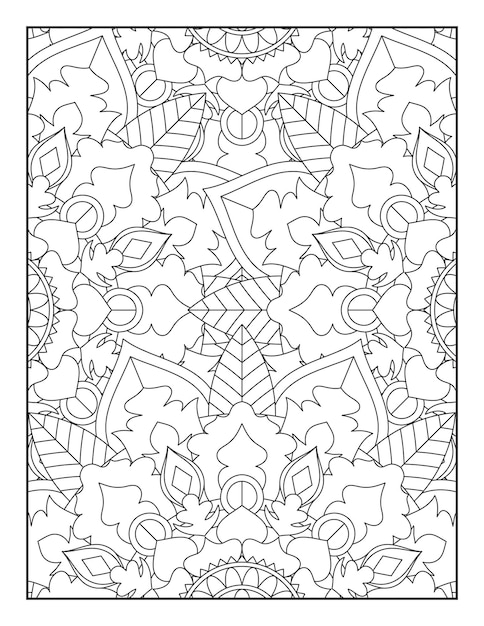 Página para colorear flores. Página para colorear de mandalas.