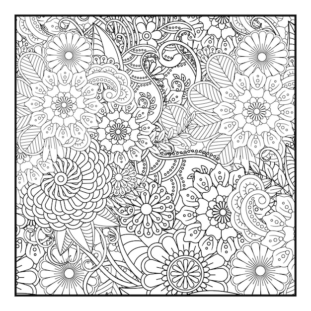 Página para colorear de flores