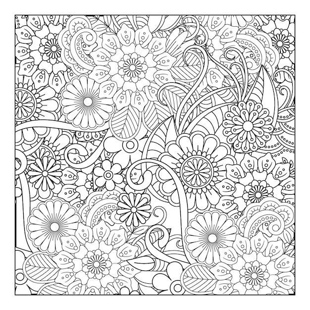 Página para colorear de flores