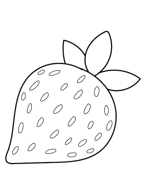 Página para colorear de fresa dulce para niños