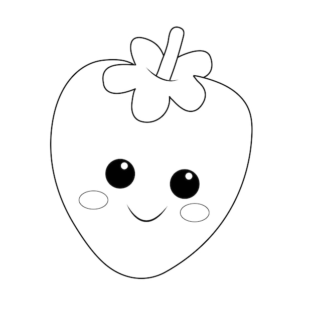 Vector página para colorear de frutas para niños