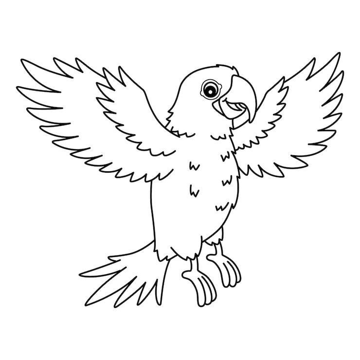 Vector página para colorear el guacamayo jacinto aislado