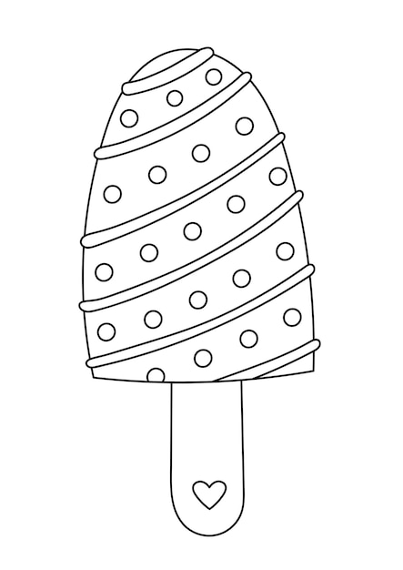 Página de colorear helado hermosamente decorado en un palo es una actividad de colorear para adultos contra el estrés
