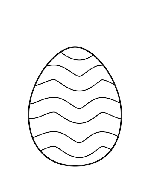 Página de colorear Huevo de Pascua con olas Huevo blanco y negro Colórame Ilustración vectorial aislada eps 10