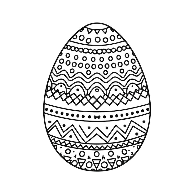 Página para colorear de huevo de Pascua.