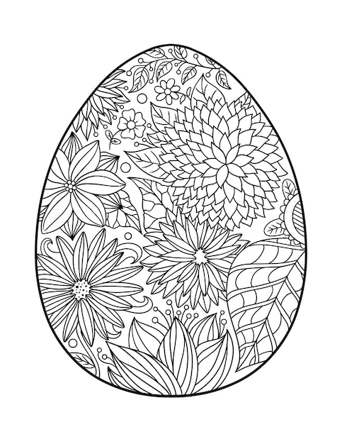 Página para colorear de huevos de Pascua estampados