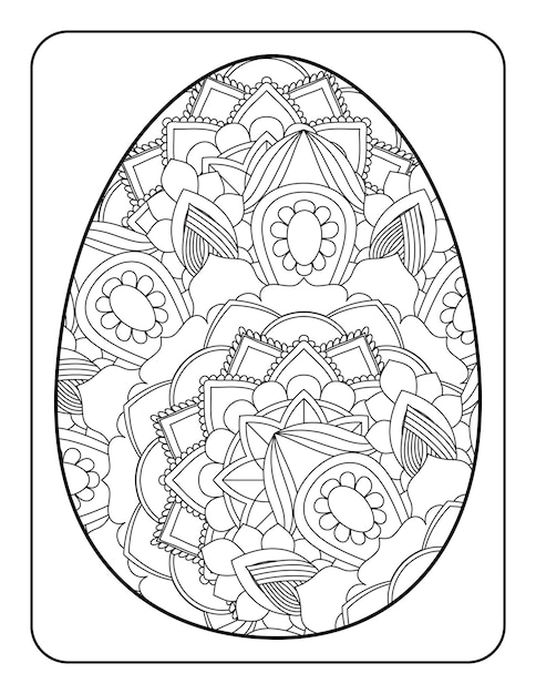 Página para colorear de huevos de pascua página para colorear de conejito de pascua página para colorear de pascua para adultos y niños