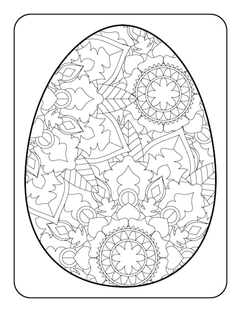 Página para colorear de huevos de Pascua Página para colorear de conejito de Pascua Página para colorear de Pascua para adultos y niños