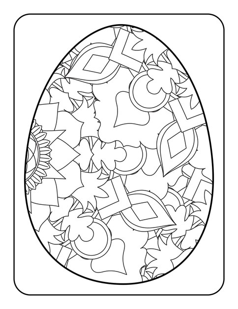 Página para colorear de huevos de Pascua Página para colorear de conejito de Pascua Página para colorear de Pascua para adultos y niños