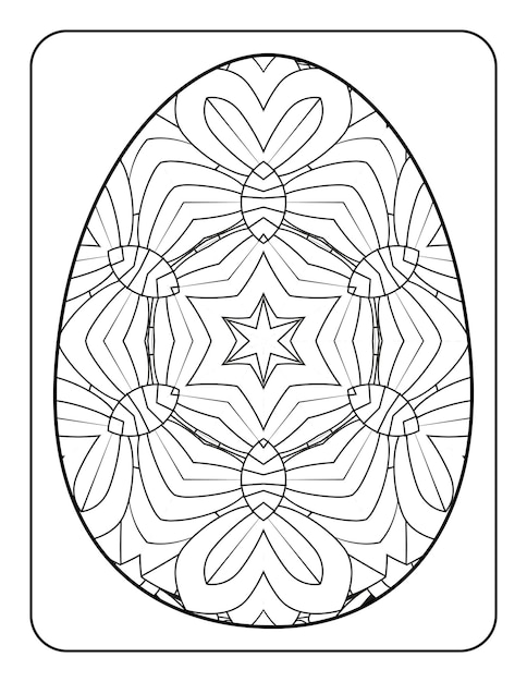 Vector página para colorear de huevos de pascua página de libro para colorear de feliz día de pascua página para colorear para niños y adultos