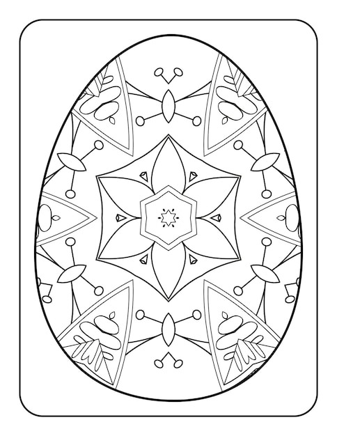 Vector página para colorear de huevos de pascua página de libro para colorear de feliz día de pascua página para colorear para niños y adultos