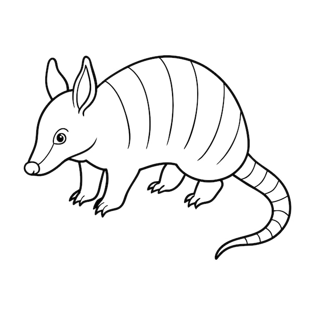 Página para colorear con ilustraciones de armadillos para niños