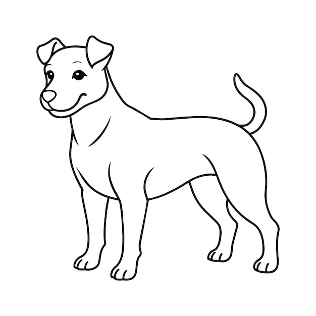 Vector página para colorear de ilustraciones de perros para niños