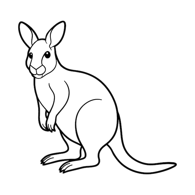 Página para colorear con ilustraciones de wallaby para niños