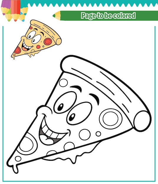 página para colorear para KIDS pizza VACTOR
