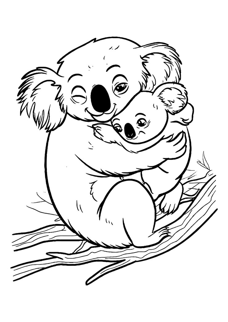 Vector página para colorear koala arte de la línea koala página de colorear
