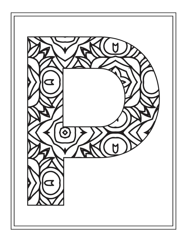 Vector página para colorear de letras del alfabeto para niños