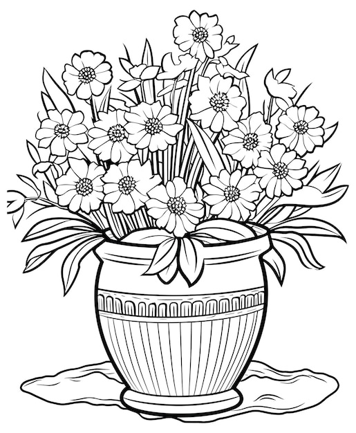 Vector página de colorear libros florales para adultos y niños página para colorear pro vector