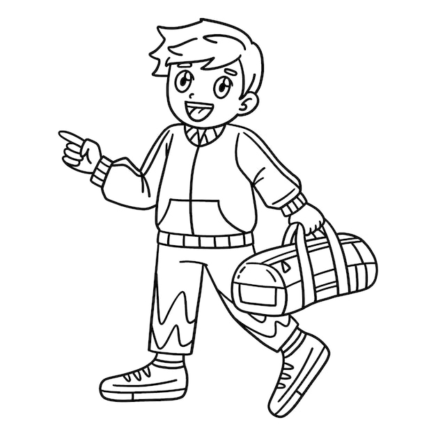 Una página de colorear linda y divertida de un animador niño animador caminando proporciona horas de colorear diversión para los niños para colorear esta página es muy fácil adecuado para niños pequeños y niños pequeños