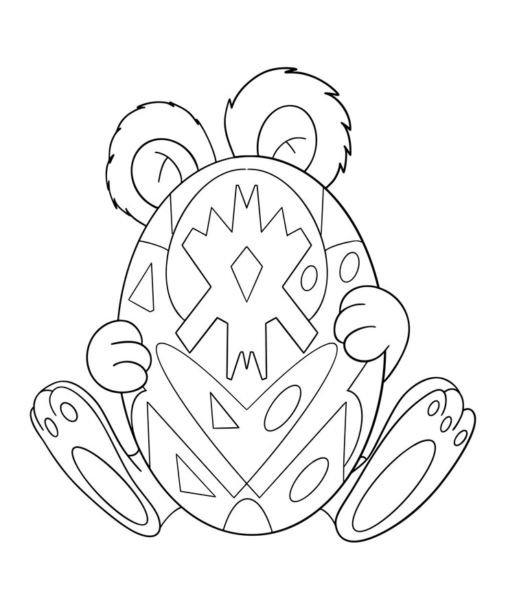 Vector pagina para colorear linda de pascua