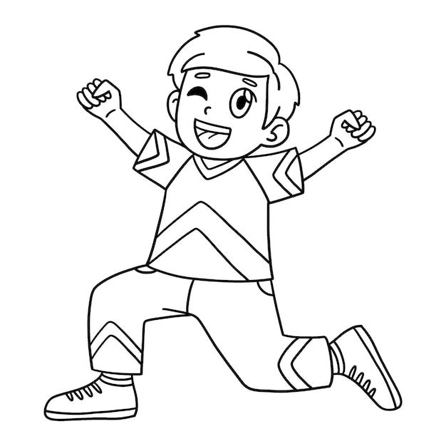 Una página de colorear lindo y divertido de un animador niño animador arrodillado proporciona horas de colorear diversión para los niños para colorear esta página es muy fácil adecuado para niños pequeños y niños pequeños