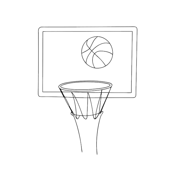 Página de colorear de la línea de la pelota de baloncesto
