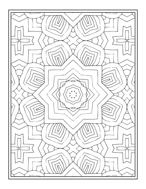 Página para colorear mandala adulto blanco negro dibujado a mano