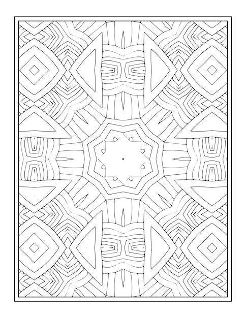 Página para colorear mandala adulto blanco negro dibujado a mano