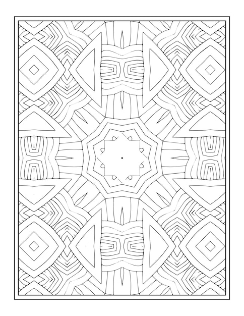 Página para colorear mandala adulto blanco negro dibujado a mano