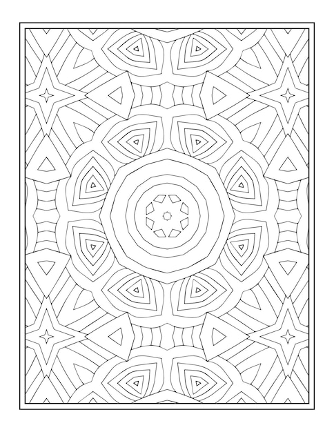 Página para colorear mandala adulto blanco negro dibujado a mano