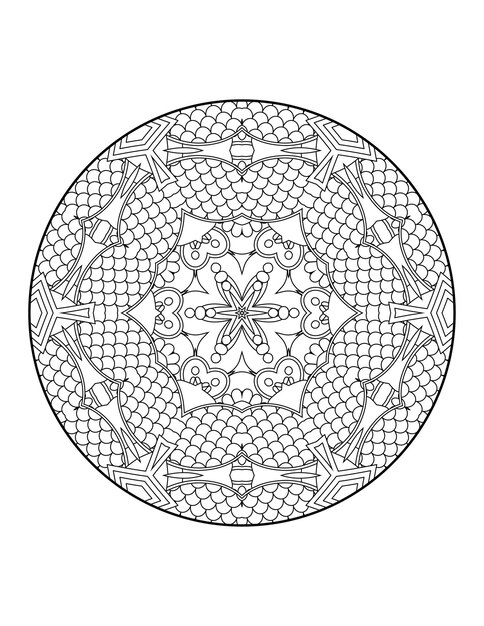 Vector página para colorear de mandala para adultos y libro para colorear de mandala de contorno dibujado a mano para arte de línea para niños