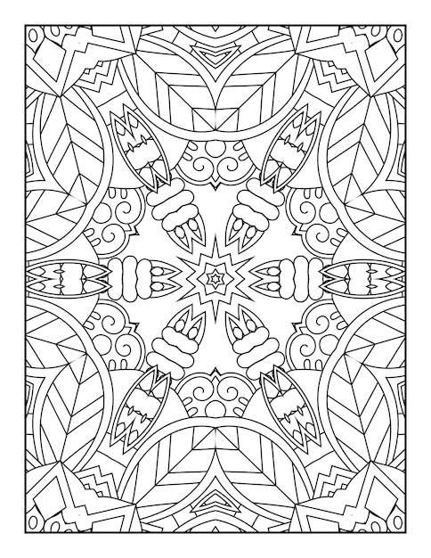 Vector página para colorear de mandala para adultos y libro para colorear de mandala de contorno dibujado a mano para arte de línea para niños