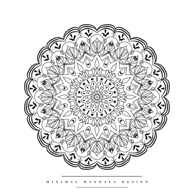 Página para colorear de mandala arabesco creativo con elementos inspirados en la naturaleza
