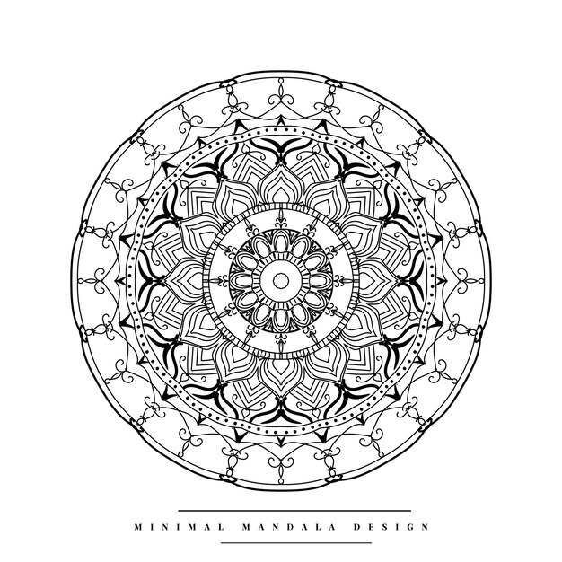 Página para colorear de mandala arabesco creativo con elementos inspirados en la naturaleza