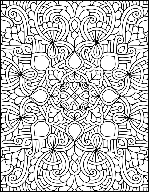 Página para colorear Mandala dibujada a mano Mandala floral para colorear para adultos Nuevos patrones de Mandala