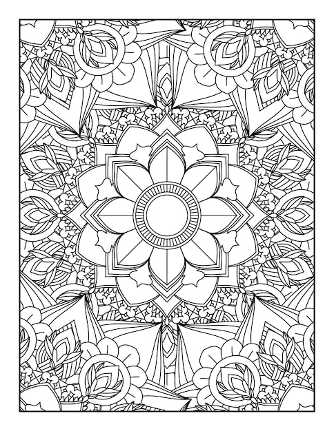 Pagina Para Colorear Mandala Floral Libro Para Colorear Floral Libro Para Colorear Floral Para Adolescentes