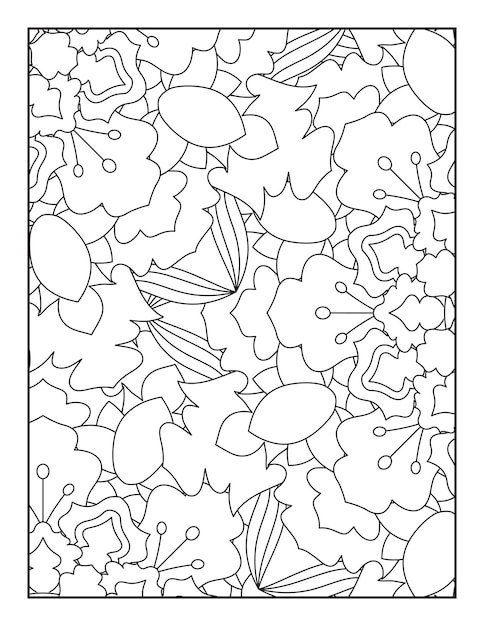 Página para colorear de mandala floral Página para colorear de patrones Libro para colorear para adultos y niños