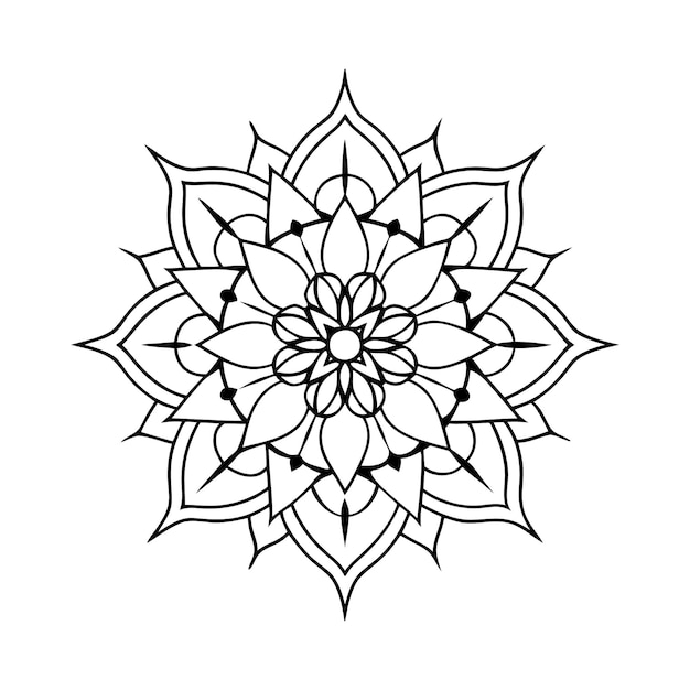 Página para colorear Mandala de flores Elementos decorativos antiguos Ilustración vectorial de patrones orientales
