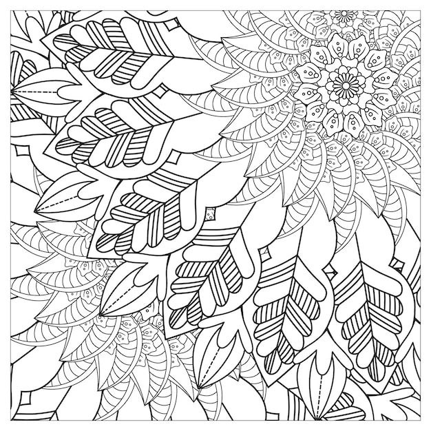 Página para colorear mandala de flores con página para colorear mandala y libro para colorear floral para adultos